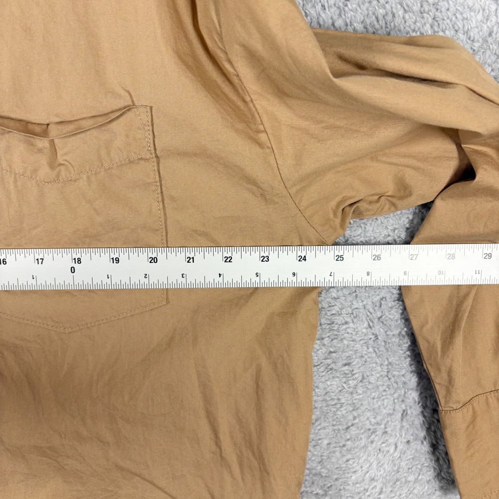 Maeve Anthropologie Bennet Buttondown Shirt Size L Tan Cotton Oversized Long Slv - Picture 4 of 8